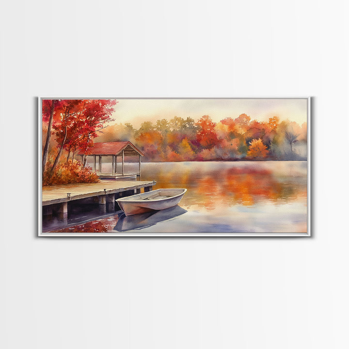 Autumn's Reflections - holiday decor, watercolor Christmas, Christmas wall art, winter wall art, holiday art gift