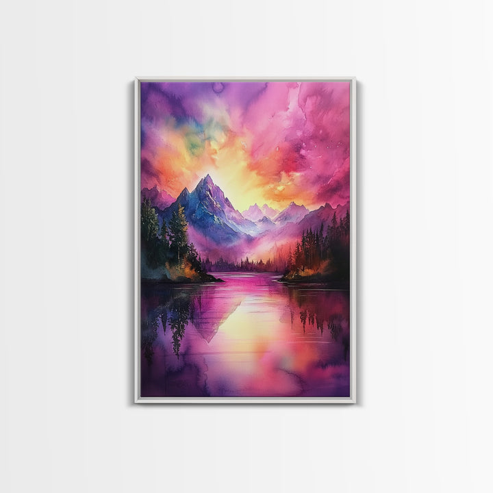 Cute Fantasy Landscape Wall Art Canvas Print, Nursery Decor, Kid's Room Wall Art, Home Decor For Girl's Dorm