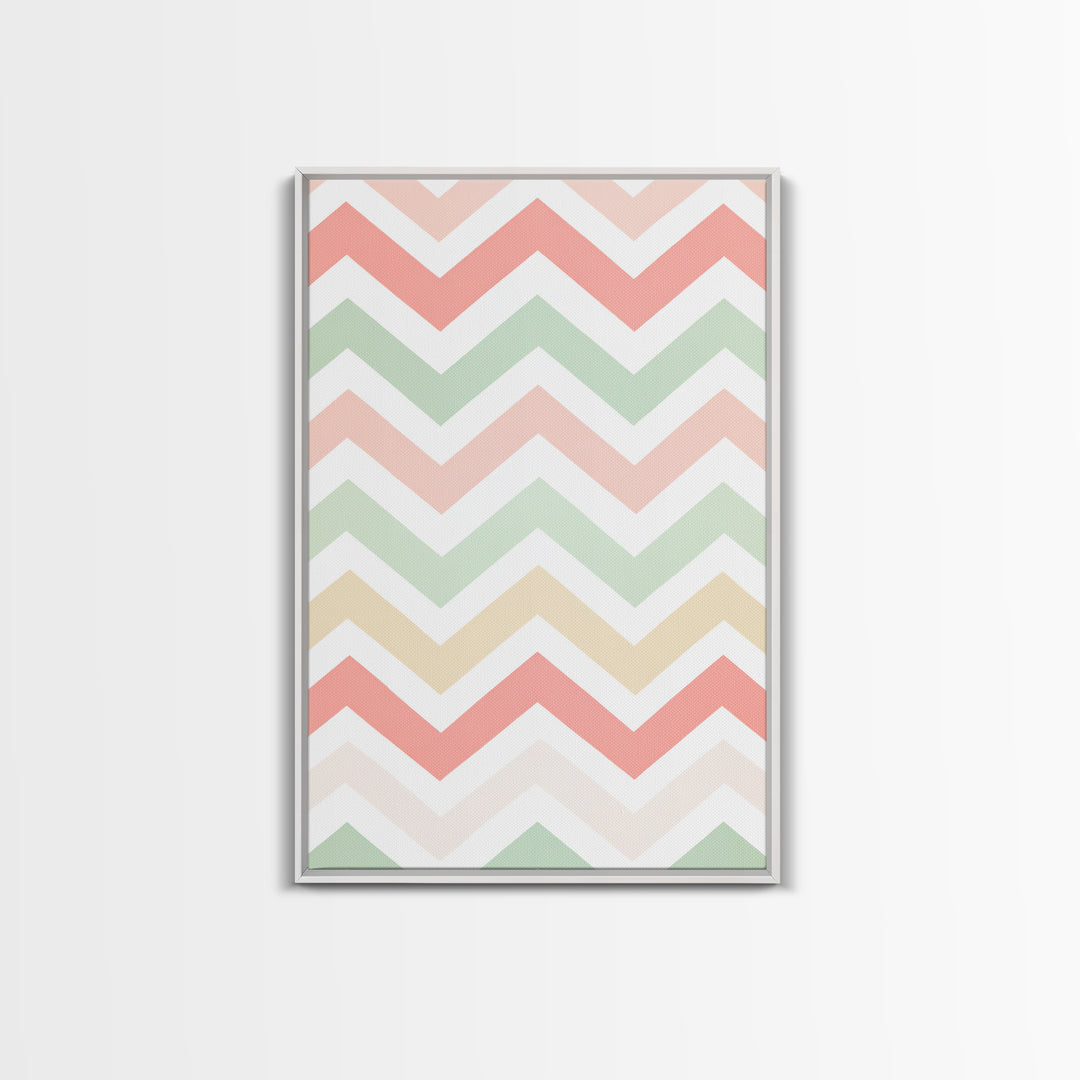 Chevron Zig Zag Pastel Wall Art, Geometric Wood Framed Wall Art, Decorative Wall Accent, Mosaic Wall Decor, Boho Art