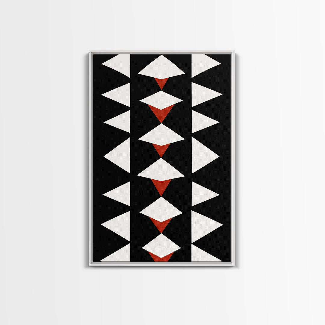 Arrow Panel Canvas Print, Boho Art, Wood Panel Canvas, Terracotta Art, Aztec Art, Retro Mid Century Modern Geometric Wall Art