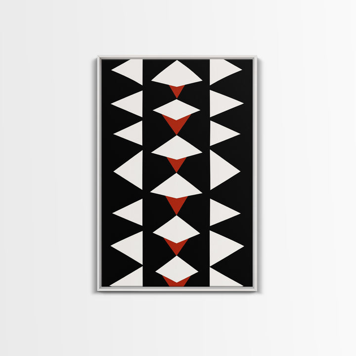 Arrow Panel Canvas Print, Boho Art, Wood Panel Canvas, Terracotta Art, Aztec Art, Retro Mid Century Modern Geometric Wall Art