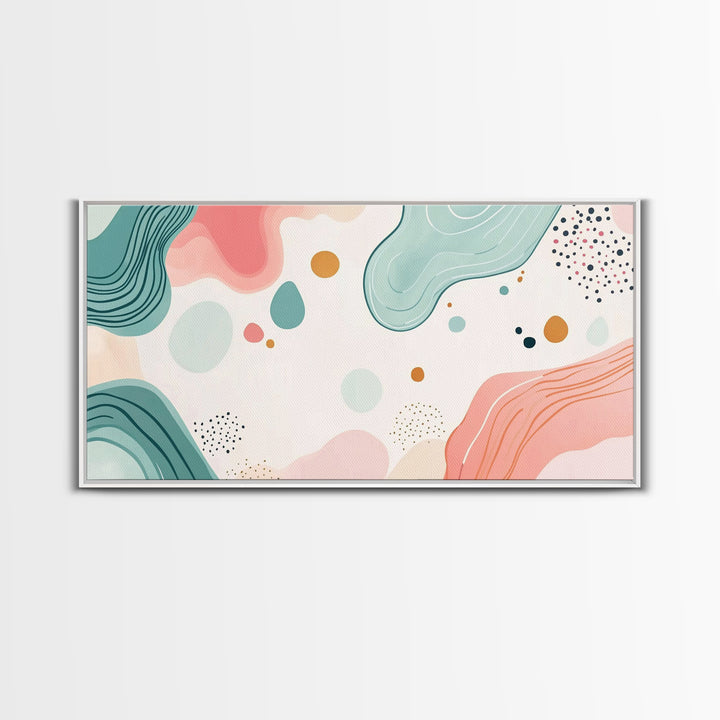 Abstract Retro Style 90s Inspired Wall Art, Modern Art on White Background