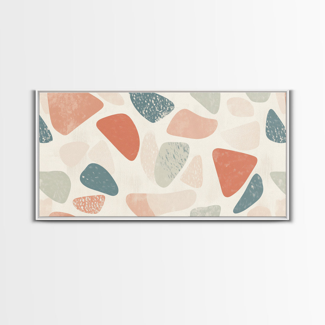 Abstract Shapes Geometric Wall Art Canvas Print, MCM Style Home Decor, Above Sofa Art Home Decor