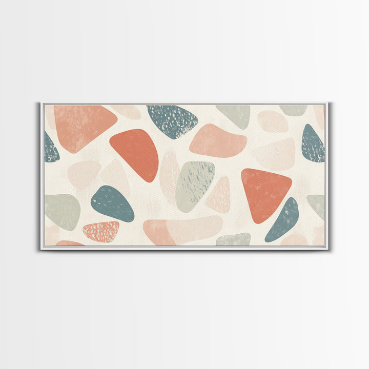 Abstract Shapes Geometric Wall Art Canvas Print, MCM Style Home Decor, Above Sofa Art Home Decor