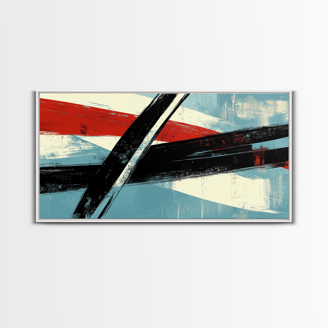 Brush Strokes - Canvas Print - Midcentury Modern Wall Art - Wood Framed Art - Home Decor