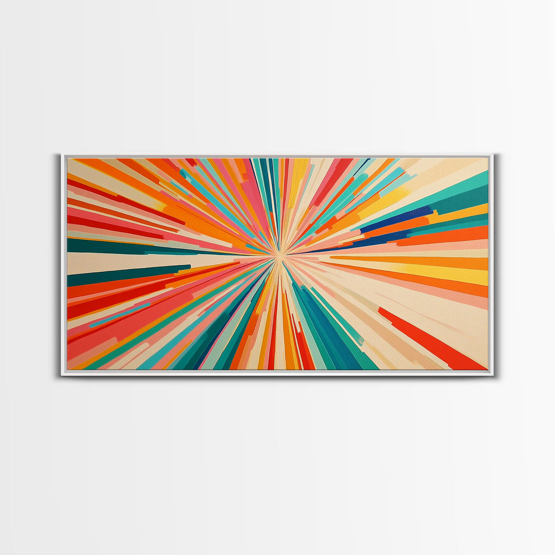 Beautiful Art Deco Sun Burst Wall Art Canvas Print, Unique Wall Decor, ready to hang framed wall art, living room decor