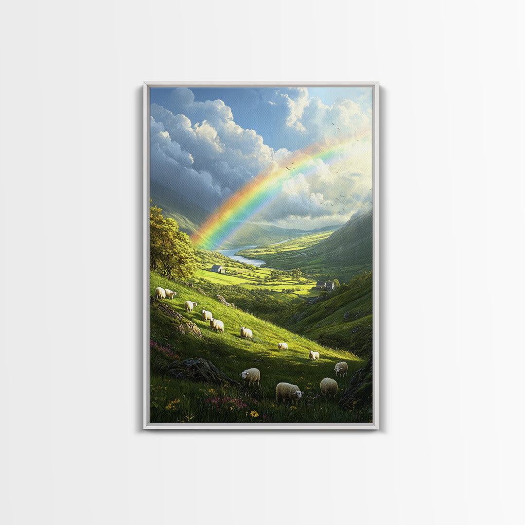 A Rainbow Over Ireland, Ireland Landscape Painting Print, Irish Decor, Ireland Wall Art, Ireland Inspired Home Decor