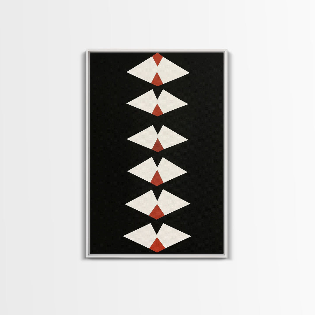 Retro Mid-Century Modern Diamond Art Canvas Print, MCM Style Home Decor