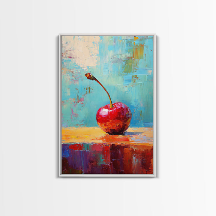 Cherry Painting Print, Canvas Print, Cherry Painting Original Art Berry Still Life Painting On Canvas, Original Artwork, Kitchen Decor, Dining Room Art