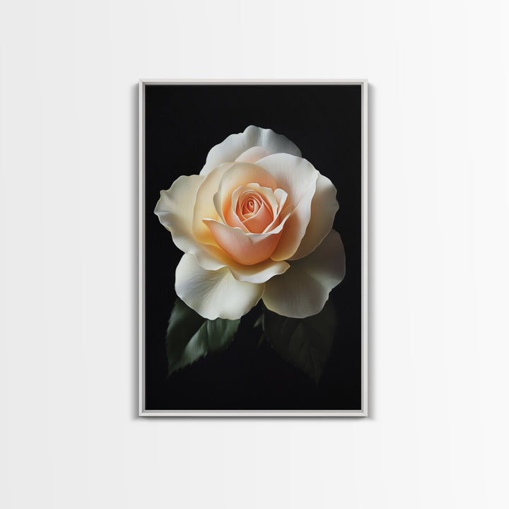 A white Rose Canvas Print, Floral Print, Floral Decor, Flower Painting, Rose Wall Art, Rose Painting, Cute Preppy Home Decor, French Country Art