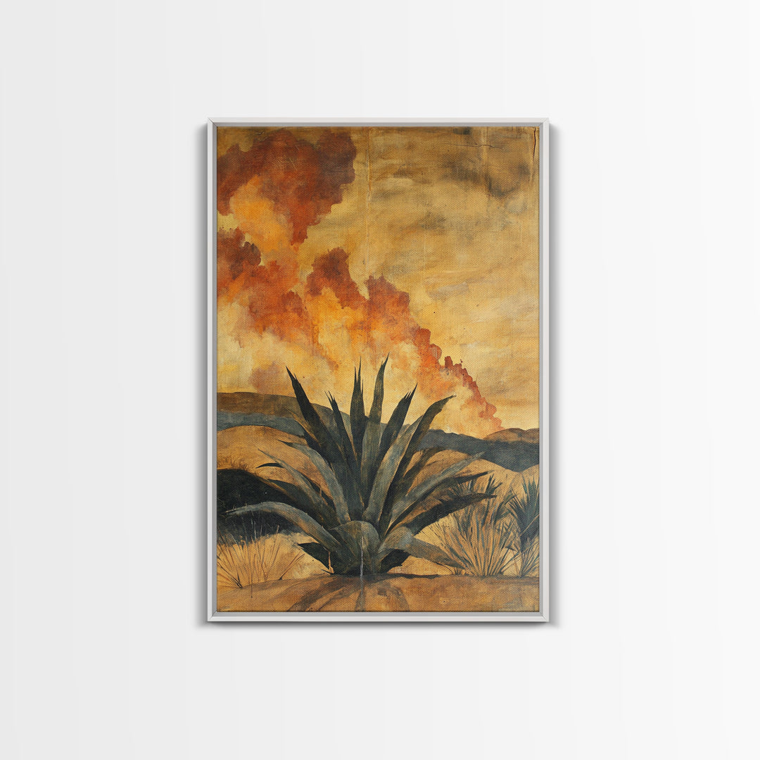 Abstract Agave Painting Print, Chicano Decor, Agave Wall Art, Rustic Farmhouse Decor, Mexicano Art, Agave Wall Art, Southwestern Art