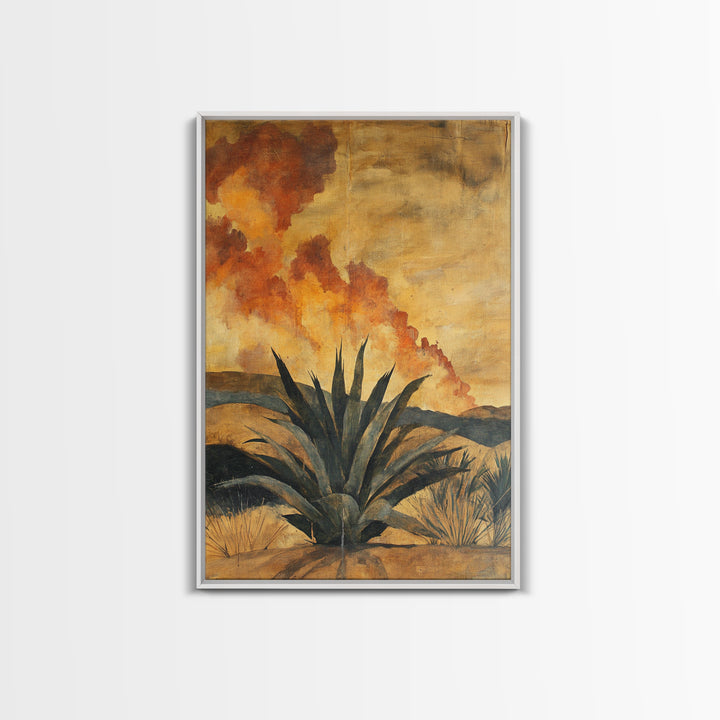 Abstract Agave Painting Print, Chicano Decor, Agave Wall Art, Rustic Farmhouse Decor, Mexicano Art, Agave Wall Art, Southwestern Art
