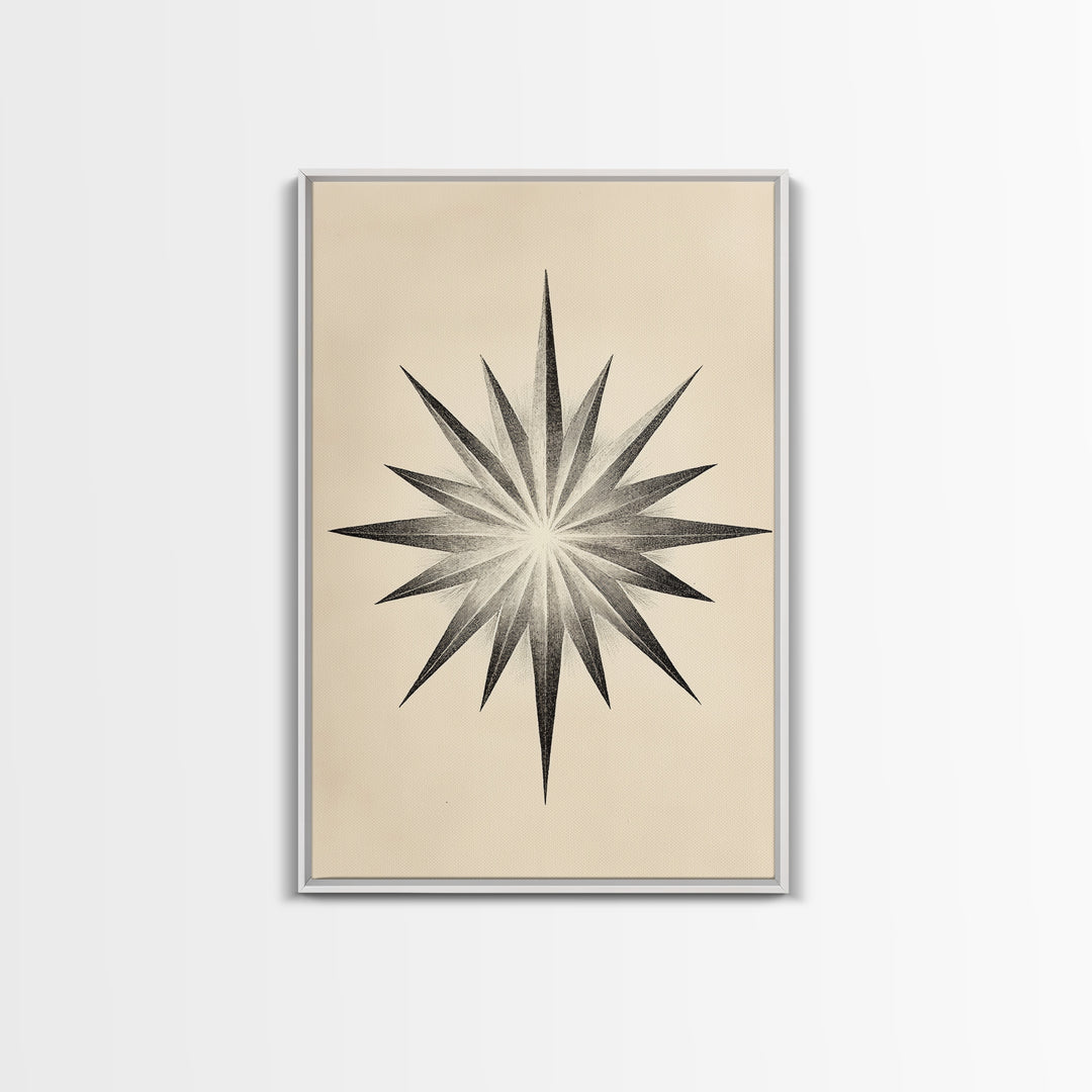 The North Star Canvas Print - Framed Canvas - Minimalist Christmas Art - Boho Christmas Art - Rustic Christmas Art