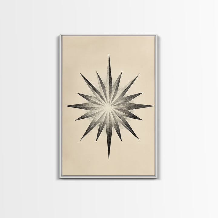 The North Star Canvas Print - Framed Canvas - Minimalist Christmas Art - Boho Christmas Art - Rustic Christmas Art