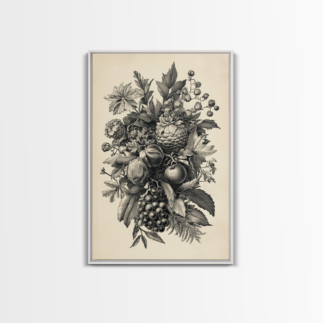 Vintage Christmas Wall Art Canvas Print - Framed Canvas - Minimalist Christmas Art - Boho Christmas Art - Rustic Christmas Art