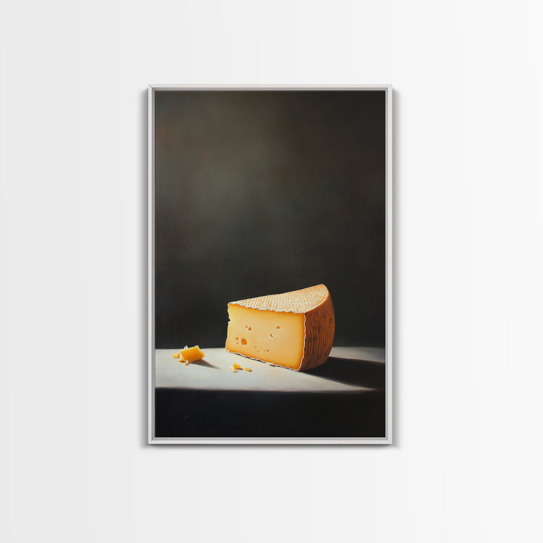 Cheese Art - Kitchen Wall Art - Framed Canvas Print - Kitchen Decor - Rustic Kitchen, Farmhouse Kitchen Wall Art - Cheese Oil Painting