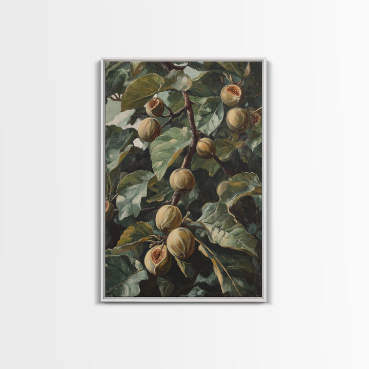 Fig Painting Print - Framed Canvas - Fig Oil Painting, Fig Painting, Kitchen Decor, Rustic Farmhouse, Minimalist Home Decor