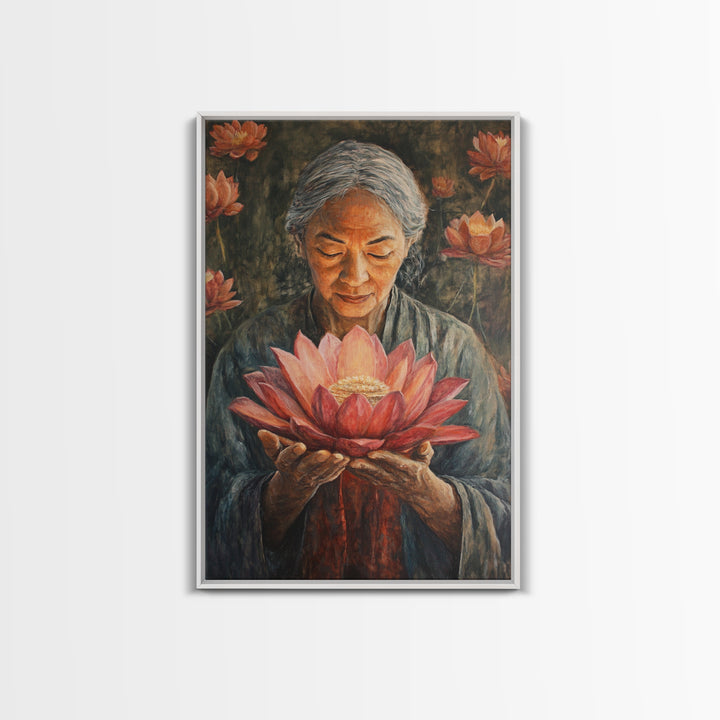 Bahai Wall Art Framed Canvas Print, Retro Abstract Wall Art, Living Room Decor