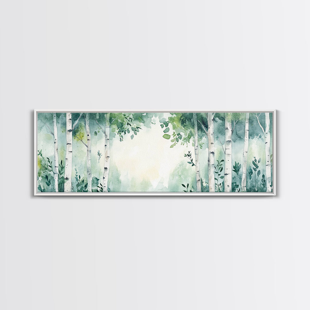 Aspen Trees Oil Painting Canvas Print, Autumn Aspens Print, Muted White Tree Wall Art Country Farmhouse Wall Art Birch Tree Art