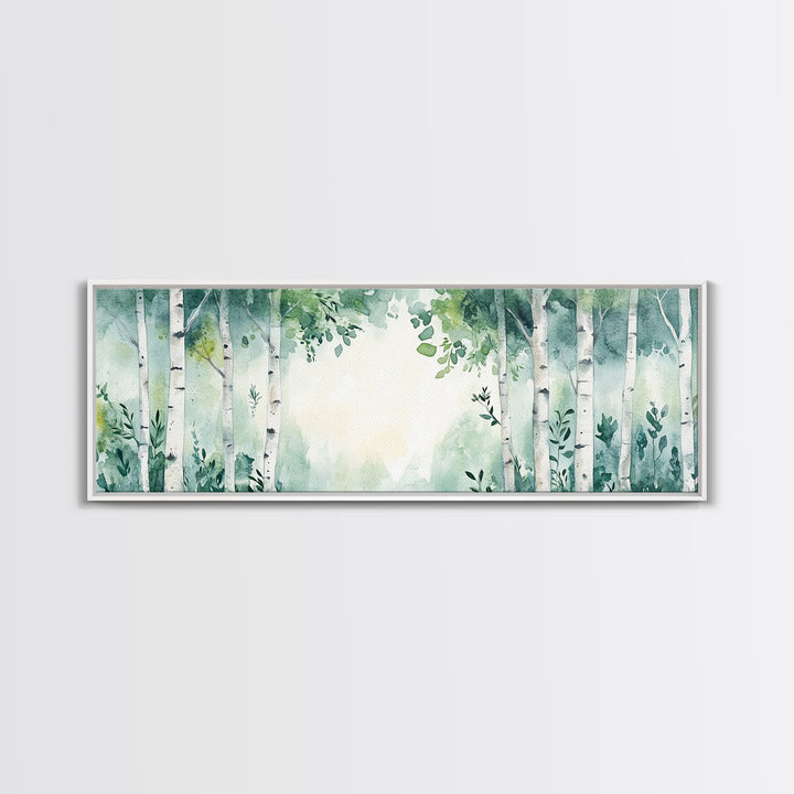 Aspen Trees Oil Painting Canvas Print, Autumn Aspens Print, Muted White Tree Wall Art Country Farmhouse Wall Art Birch Tree Art
