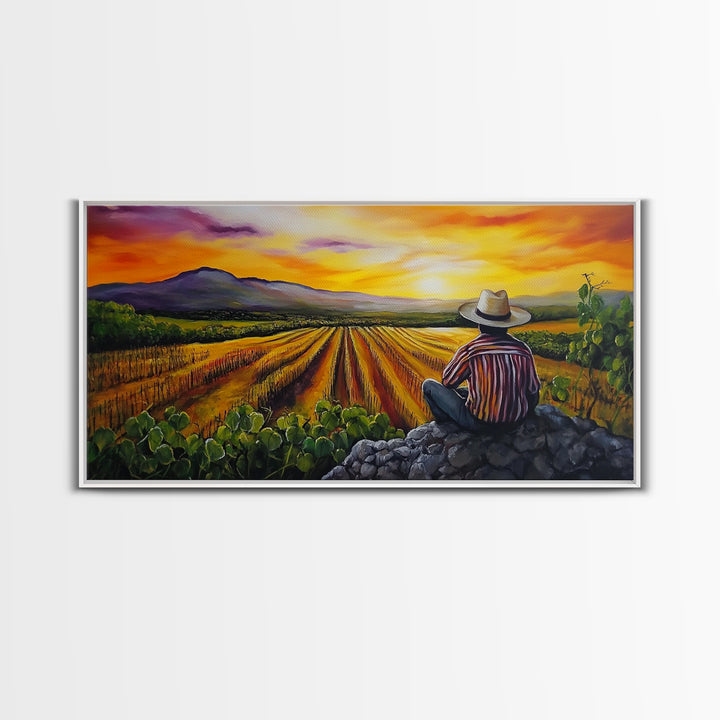 Chicano Wall Art - Mexicano Ranchero Oil Painting Print - Framed Canvas Print - Mexican Culture Art - Wood Framed Wall Art - Chicano Decor