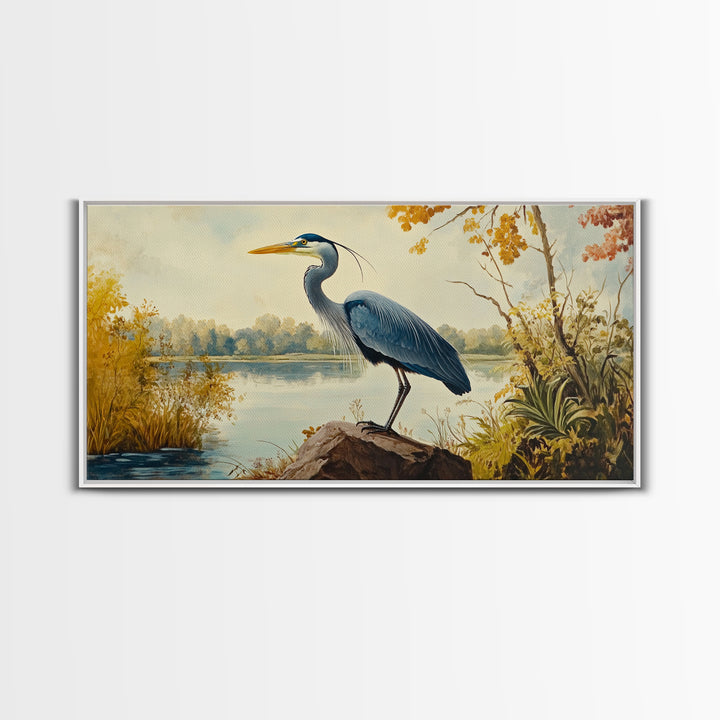 Blue Heron Painting Print | Florida Home Decor | Bird Painting | Nautical Art | Nautical Painting | Lake House Wall Art | Blue Heron Art