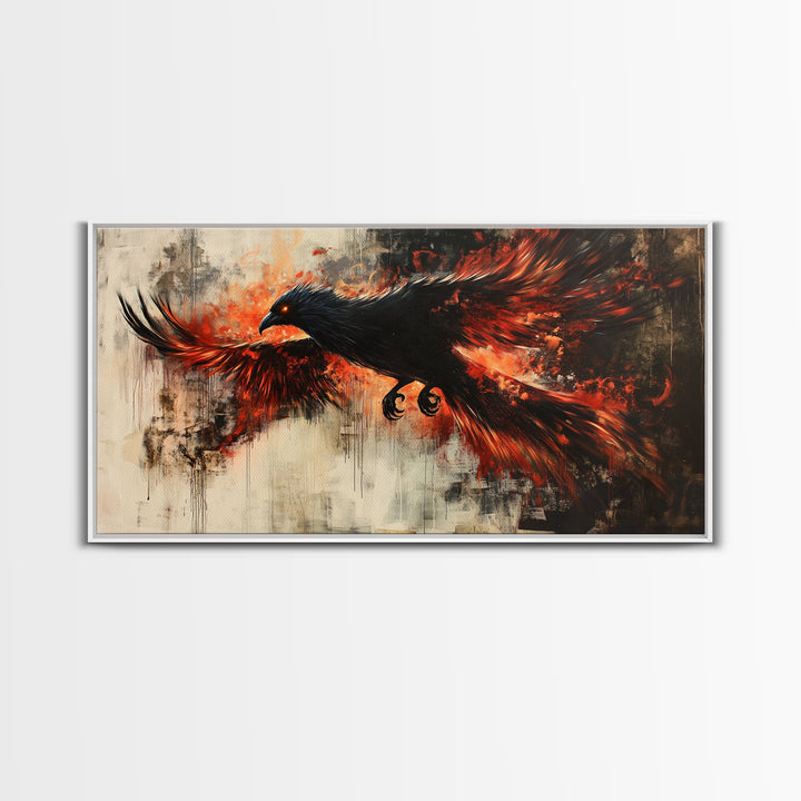 Black Phoenix Graffiti Art - Framed Canvas Print - Phoenix Painting - Phoenix Art - Phoenix Decor - Metal Phoenix Wall Art