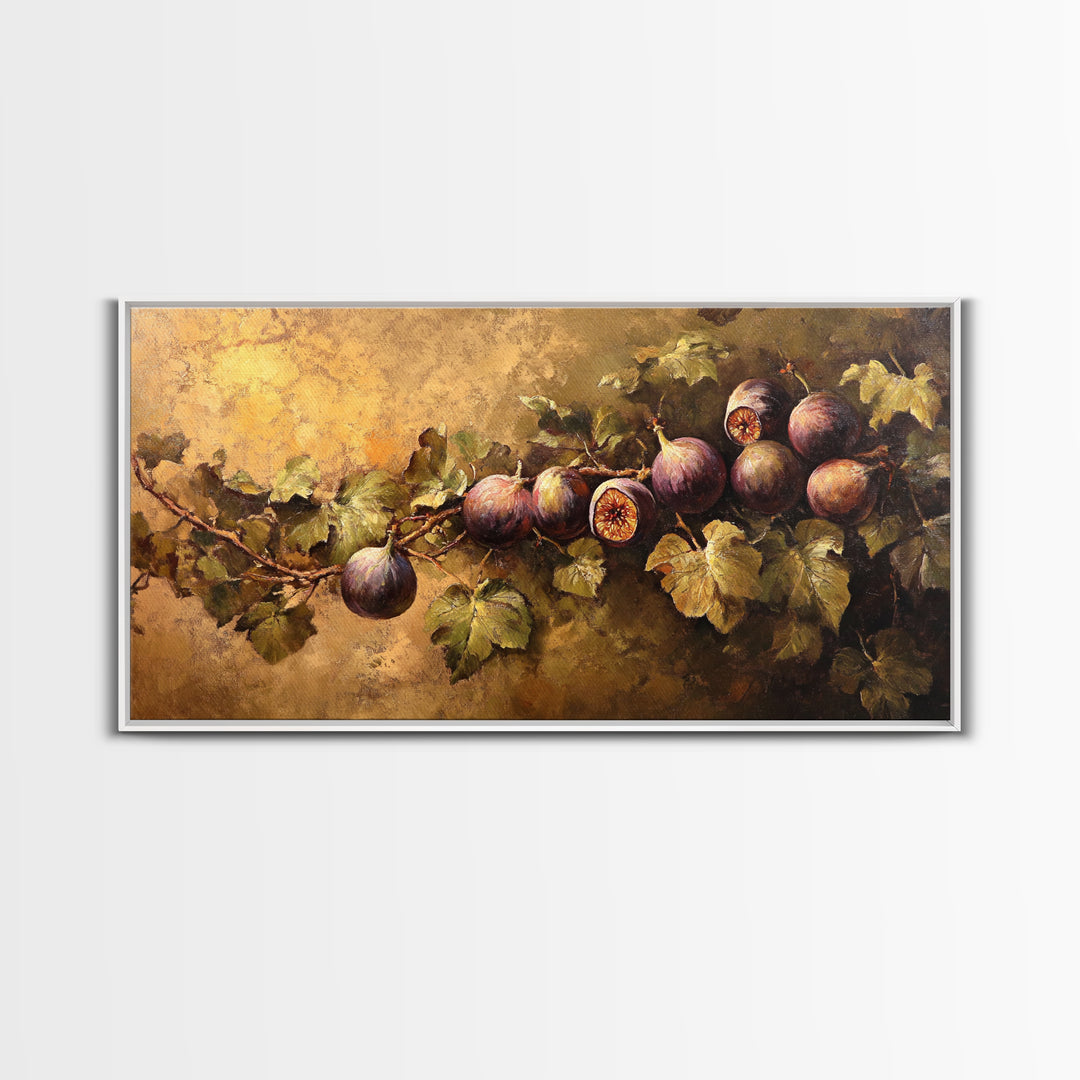 Abstract Still Life Oil Painting Print of Figs, Victorian Kithen Wall Art, Minimalist Home Decor, Muted Kitchen Art, Subdued Still Life Painting