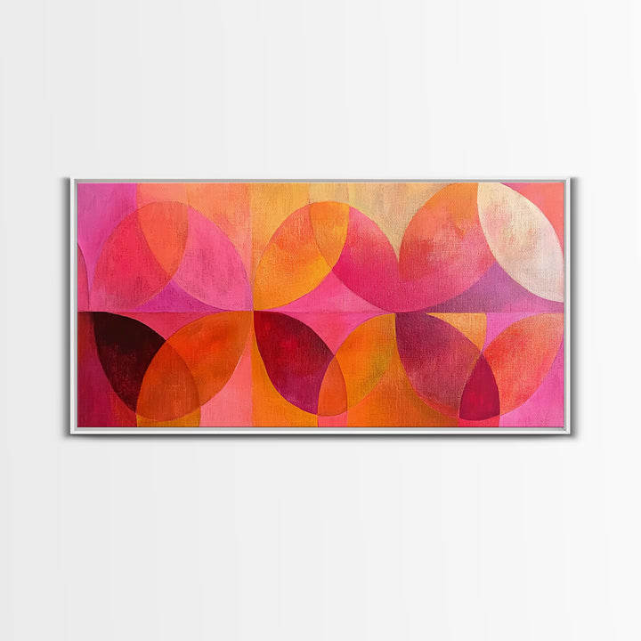Abstract Geometric Wall Art, Pink Shapes, Preppy Dorm Room Wall Art, Wall Art For Girl's Room or Dorm
