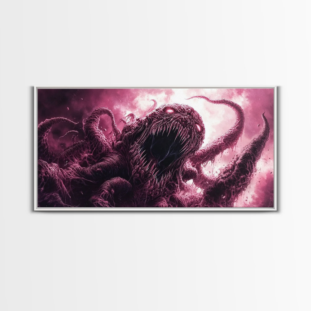 Cosmic Horror Wall Art Framed Canvas Print, Halloween Decor