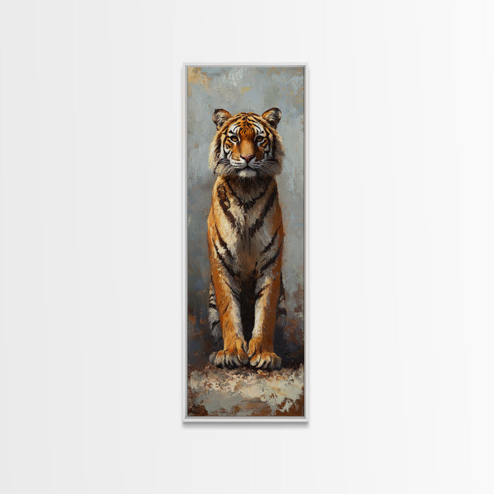 Majestic Tiger Painting Framed Canvas Print, Animal Wall Art, Rustic Decor Above Sofa Art, Bedroom Art Living Room Art Christmas