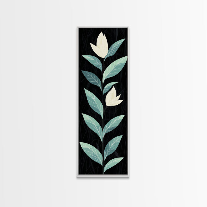 Retro Mid Century Modern Flower Painting Print, Accent Piece, Accent Art, Tall and Narrow Art, Skinny Wall Art, Floral Decor, Botanical Print