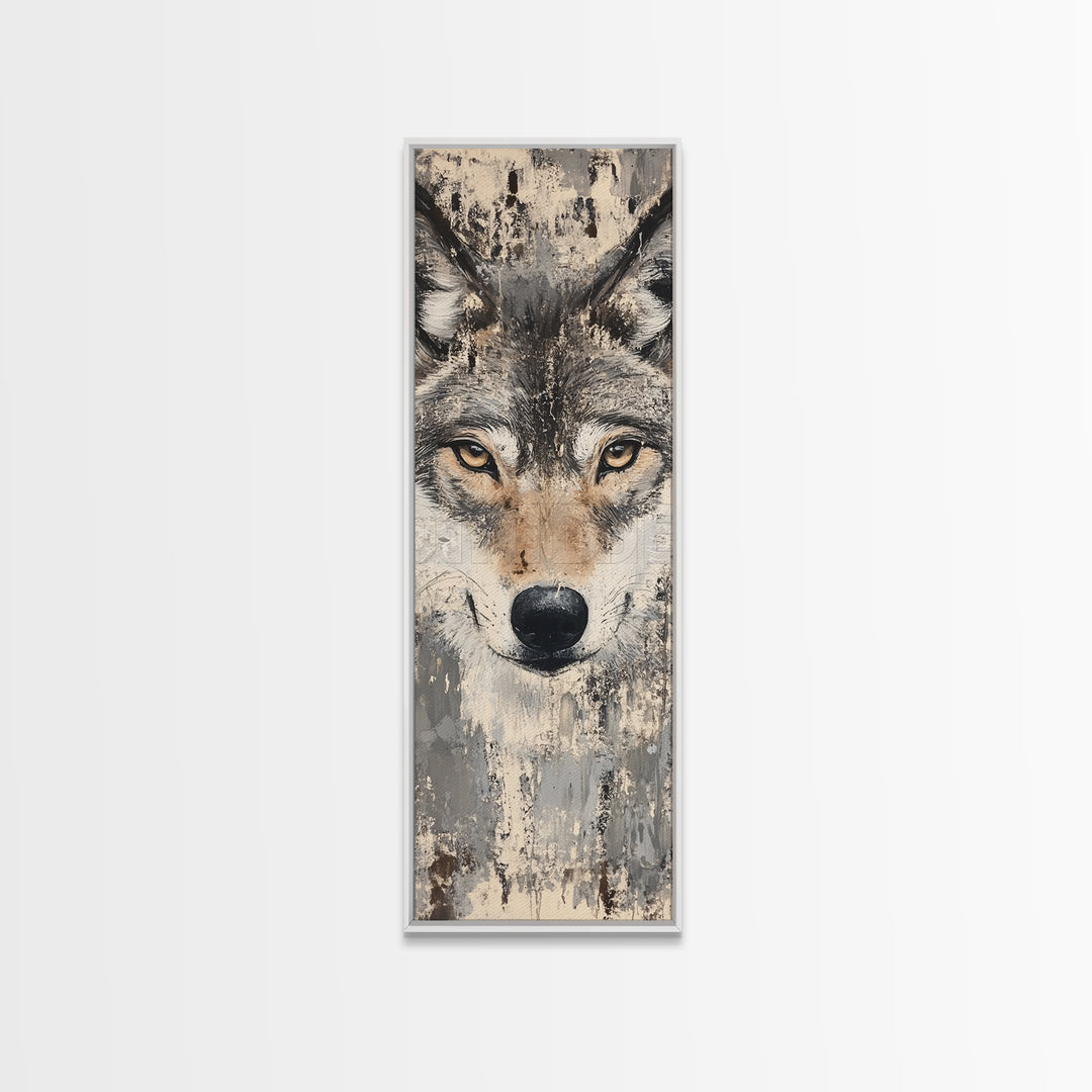 Canvas Print of Wolf Eyes Close-Up, Moody Art, Above Couch Art, Rustic Wall Art, Therapy Art, Wildlife Inspired