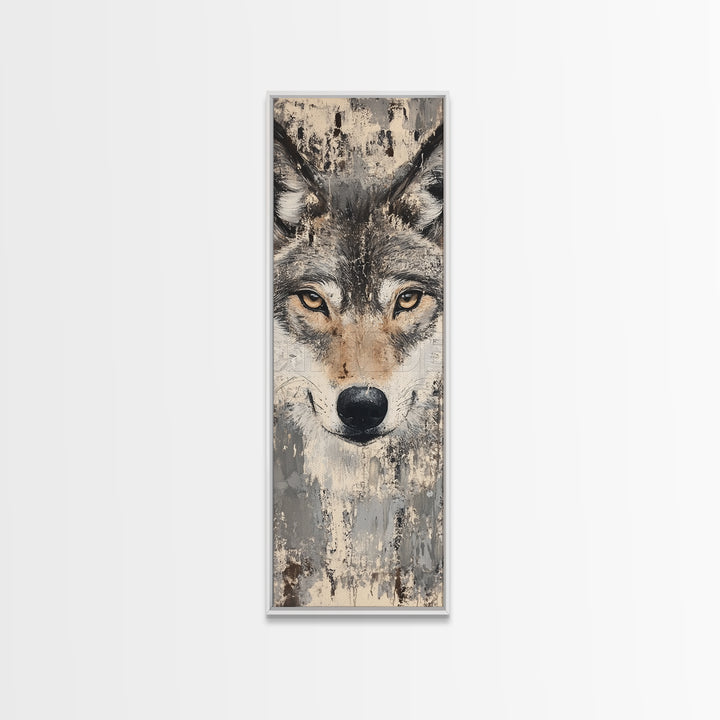 Canvas Print of Wolf Eyes Close-Up, Moody Art, Above Couch Art, Rustic Wall Art, Therapy Art, Wildlife Inspired