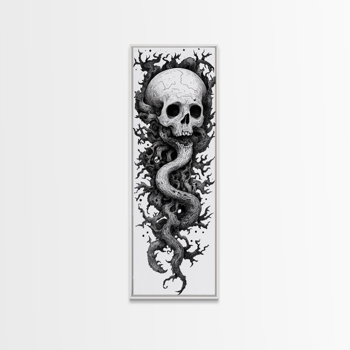 Cosmic Horror Wall Art Framed Canvas Print, Skull Art, Skull Painting Print, Skull Wall Art, Halloween Decor