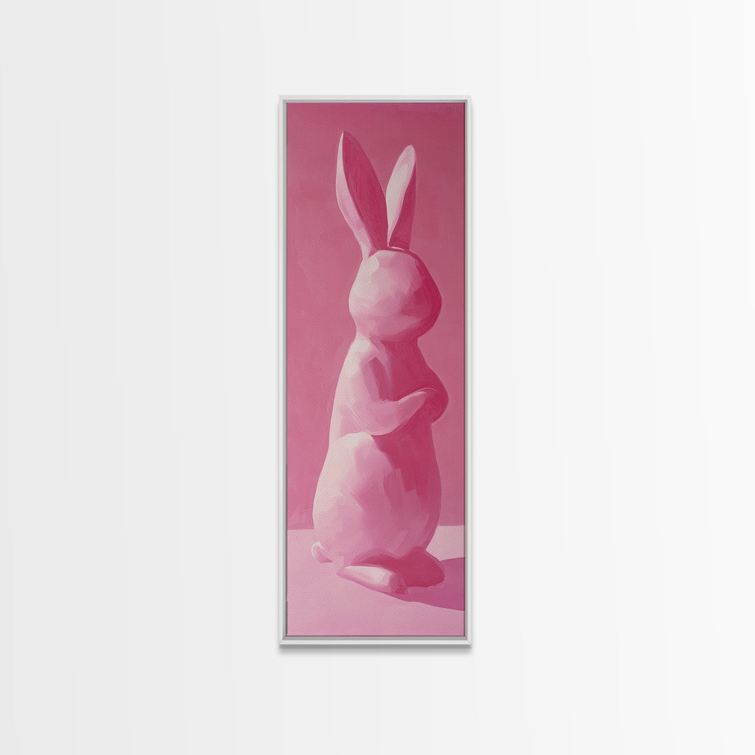 Abstract Painting Print of a Bunny Rabbit, Pink Wall Art, Preppy Wall Art, Gift For Her, Girl's Room Wall Art, Rabbit Painting, Girl Art