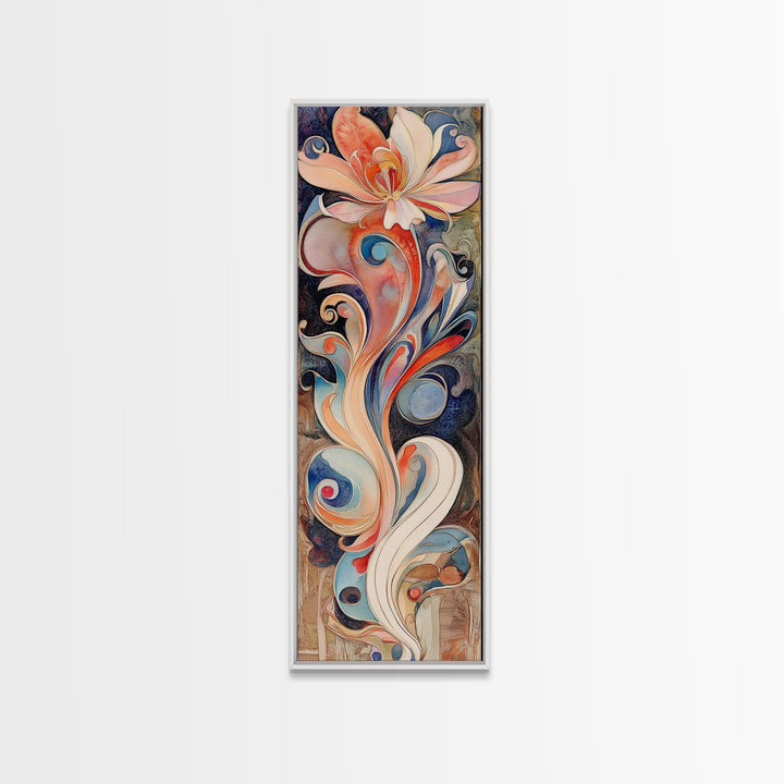 Canvas Print Art Nouveau Print Botanical Prints Floral Style Vertical Wall Art Chinoiserie Wall Art Rustic Decor Christmas Gift Idea