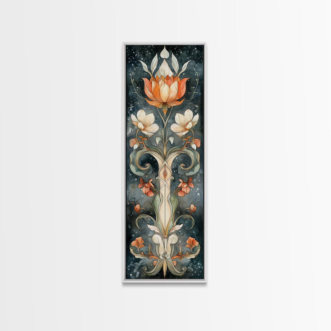 Canvas Print Sacred Geometry Wall Art Botanical Prints Art Nouveau Style Rustic Decor Skinny Wall Art Guest Room Art Christmas Gift