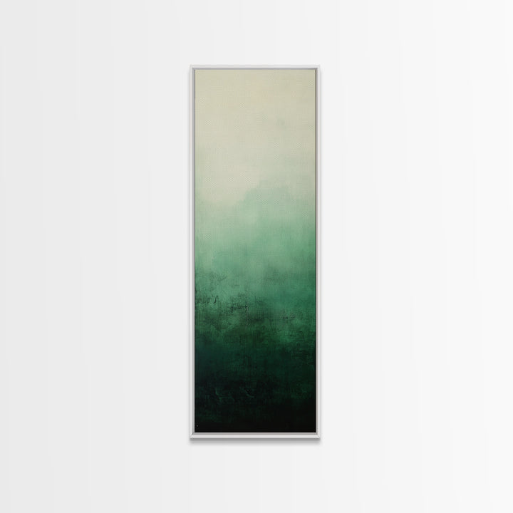 Sage Green Ombre Framed Canvas Print Minimalist Abstract Art Vertical Wall Decor Modern Green Wall Art Bedroom Accent Piece