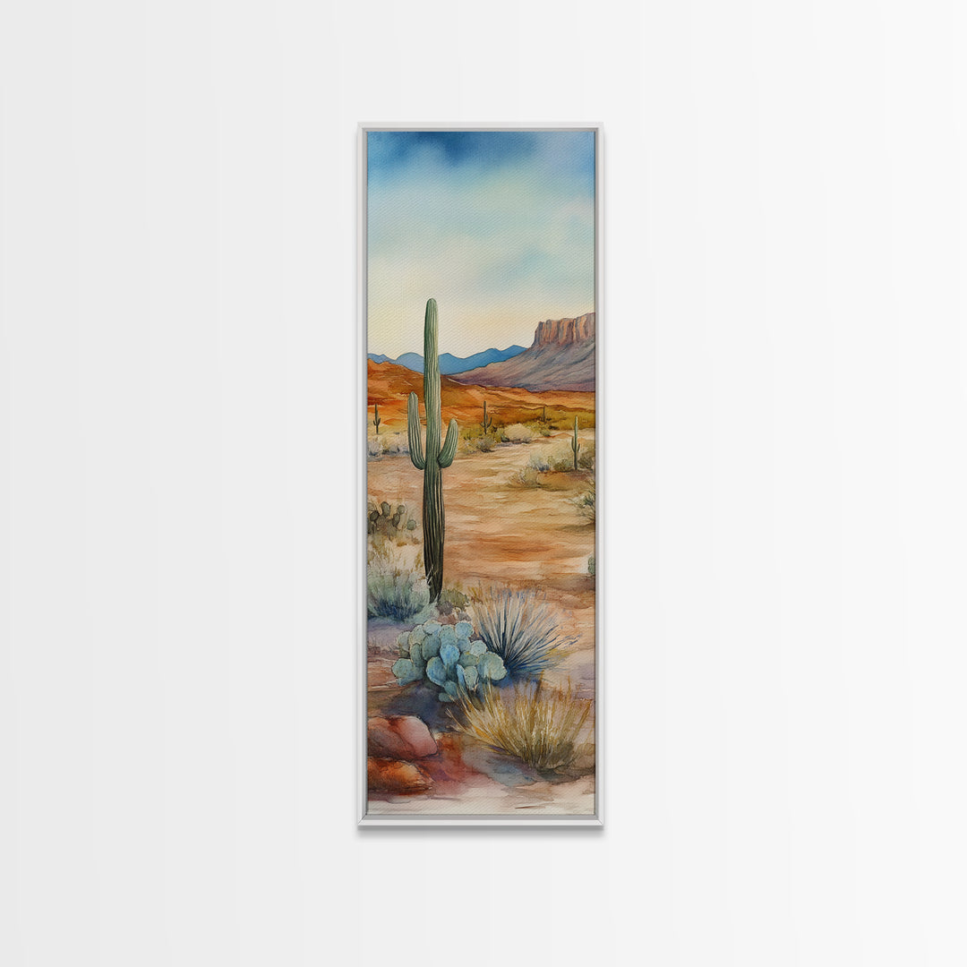 Canvas Print Desert Cactus Wall Art, Rustic Landscape Artwork, Southwest Farmhouse Decor, Bedroom Art, Gift Idea for Her