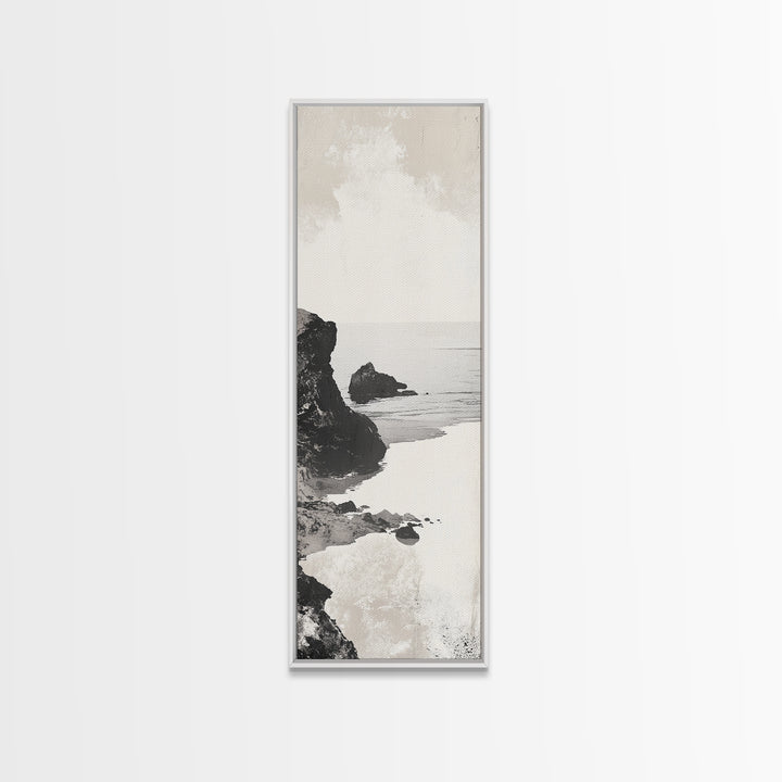 Tranquil Coastal Rocks Canvas Print Nautical Wall Art Minimalist Art Seascape Art Bedroom or Living Room Rustic Coastal Decor Piece