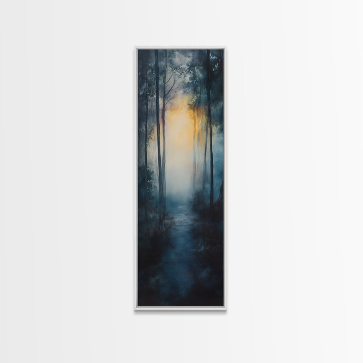 Forest Sunrise Pathway Framed Canvas Print | Smoky Mountain Art | Rustic Decor | Bedroom Art | Fall Artwork | Landscape Painting