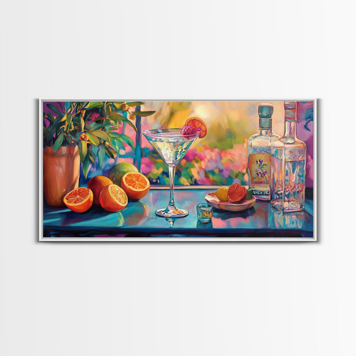 Citrus Cocktail Canvas Print Bright Bar Wall Art Vibrant Foodie Home Decor Kitchen Gift Idea Tropical Drinks Modern Party Art Unique