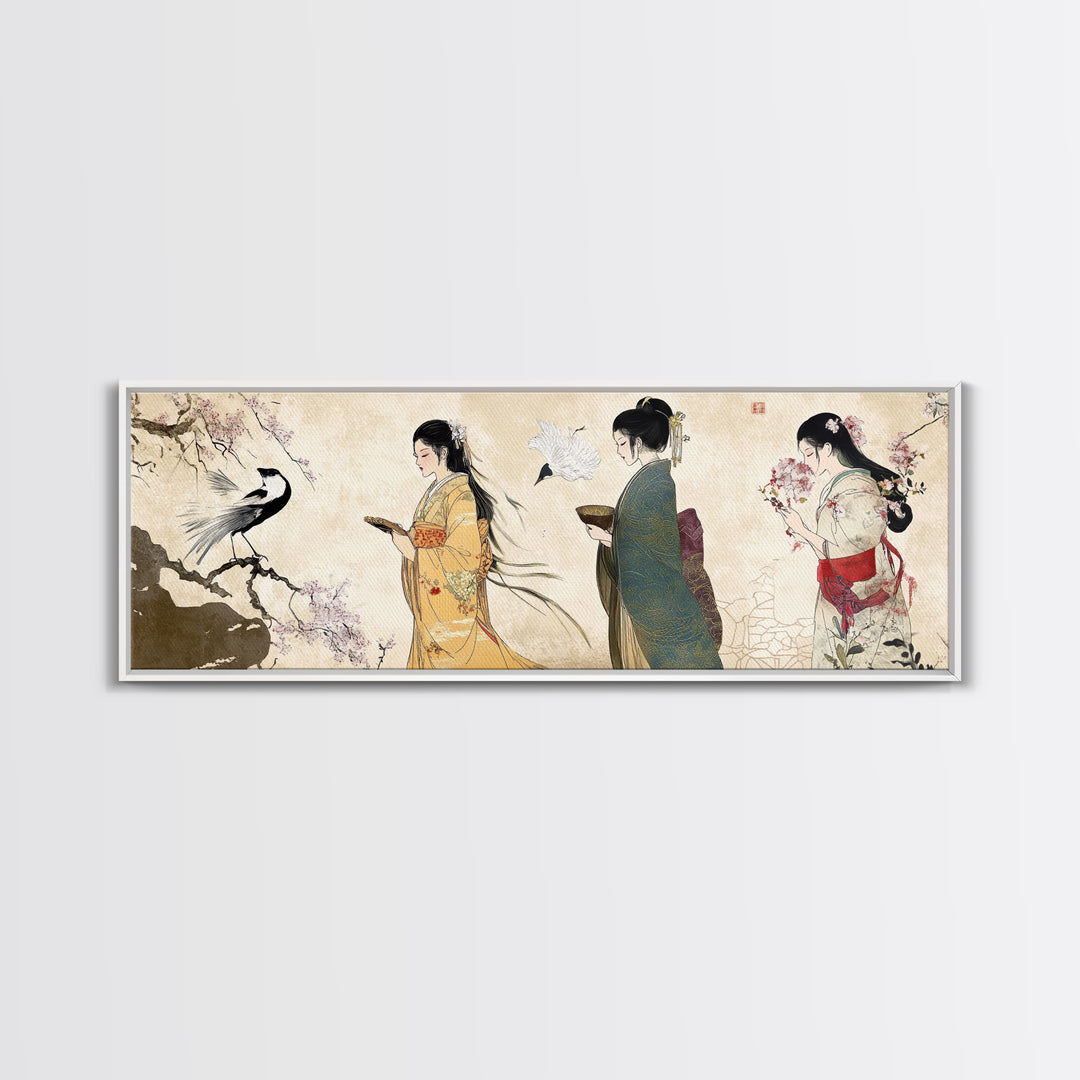 Cherry Blossom Canvas Print Chinoiserie Wall Art Japanese Minimalist Art Botanical Prints Rustic Artwork Guest Room Decor