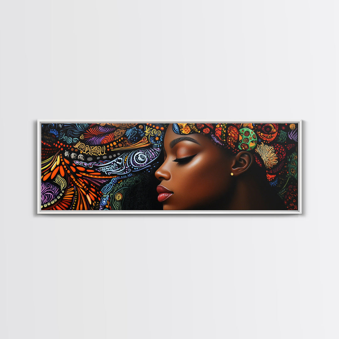 Afrocentric Framed Canvas Print Vibrant Tribal Art Decor Living Room Art Original Painting Gift Idea Bedroom Wall Art
