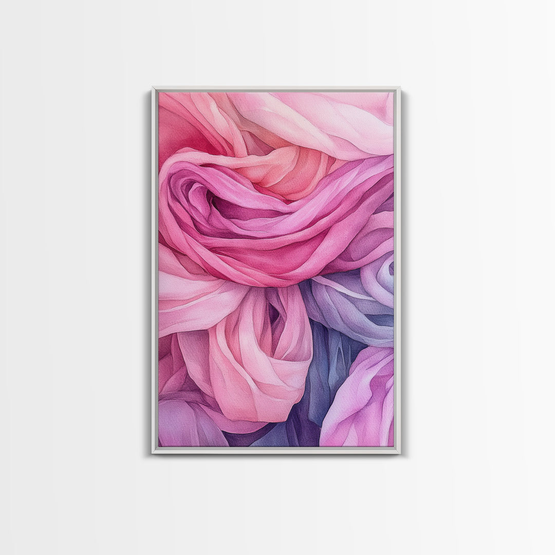 Rosy Layers Abstract Canvas Print | Pink Abstract Art | Light Pink Wall Art | Boho Wall Decor | Minimalist Art | Living Room Accent