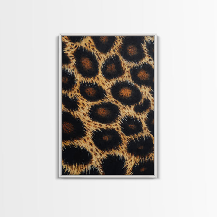 Abstract Leopard Canvas Print, Rustic Animal Print Wall Art, Bedroom Art, Farmhouse Decor, Skinny Tall Art, Gift Idea for Him