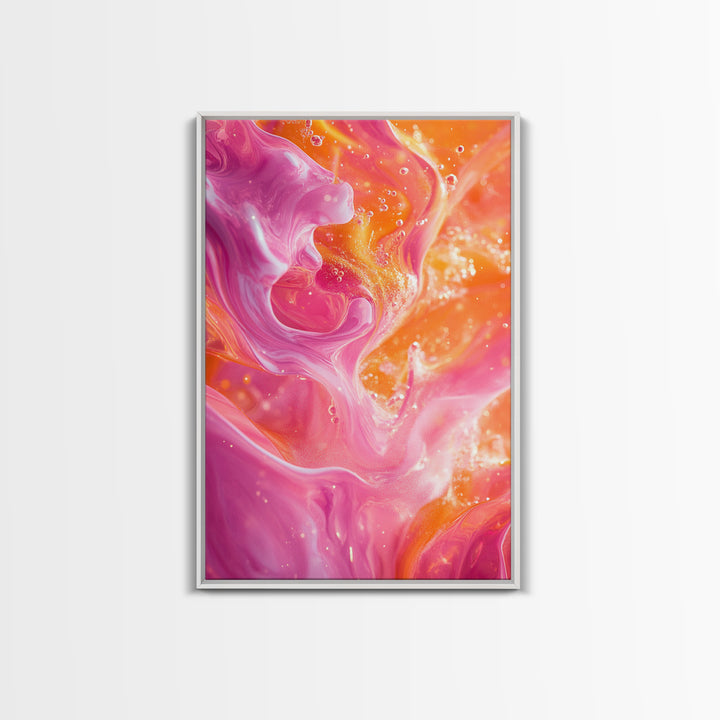Abstract Pink Orange Canvas Print with Swirling Light Effects and Therapy Art for Modern Home Wall Decor, Ideal Gift Idea