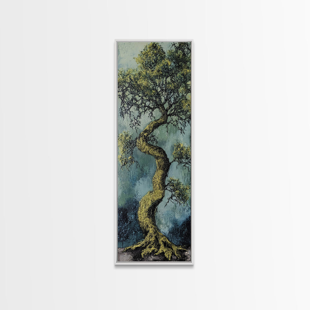 Oak Tree Art, Canvas Print, moody art, botanical prints, farmhouse art, vertical wall art, rustic art, extra wide art, above bed wall art