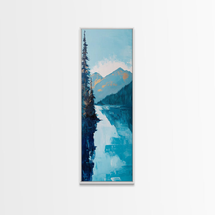 Southwest Wall Art, Framed Canvas Print, geometric wall art, vibrant mountain painting, rustic decor, landscape painting